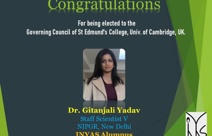 Dr. Gitanjali Yadav elected to the governing council of St Edmunds College